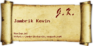 Jambrik Kevin névjegykártya