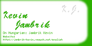 kevin jambrik business card